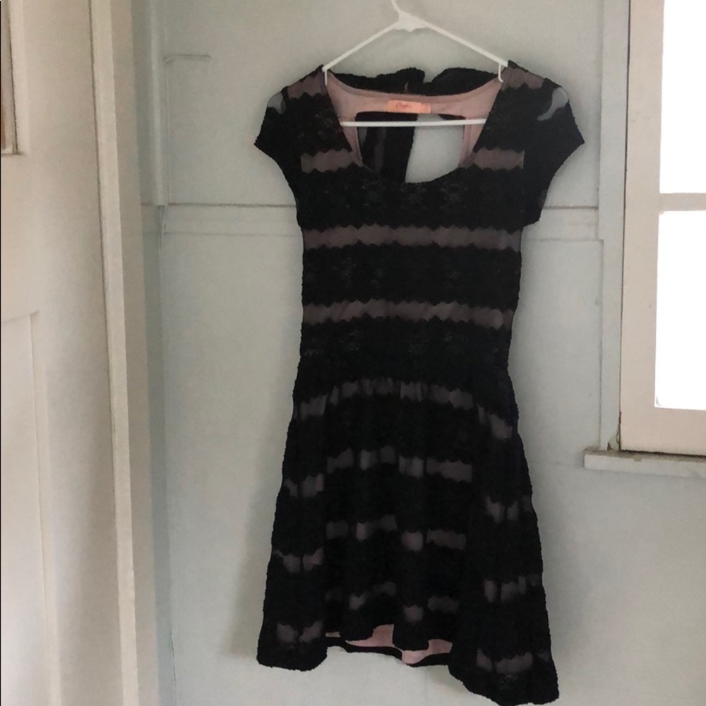 Candie’s lace skater dress with bow cut-out